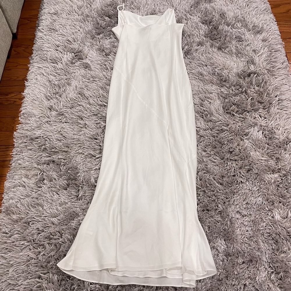Shonajoy Luxe Bias Cowl Slip Dress Ivory US 10 - Picture 9 of 9